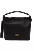Pompei Donatella Schwarze Clutch aus Rindsleder