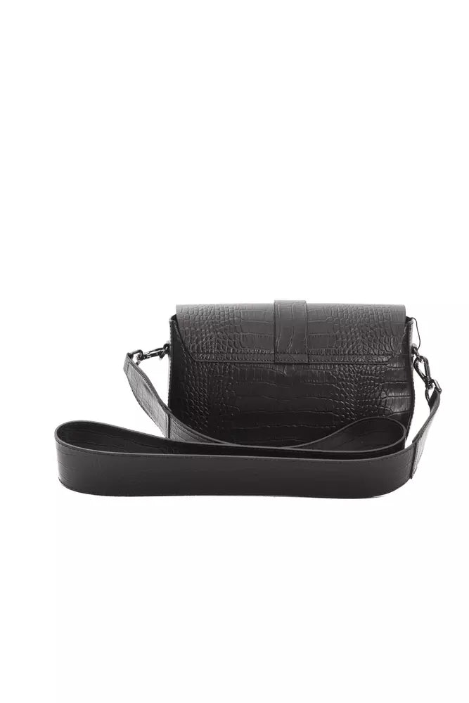 Pompei Donatella Women's Black Leather Shoulder Bag