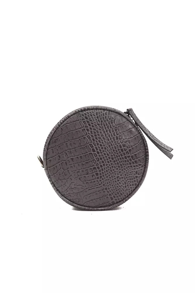 Pompei Donatella Graue Leder-Crossbody-Tasche für Damen