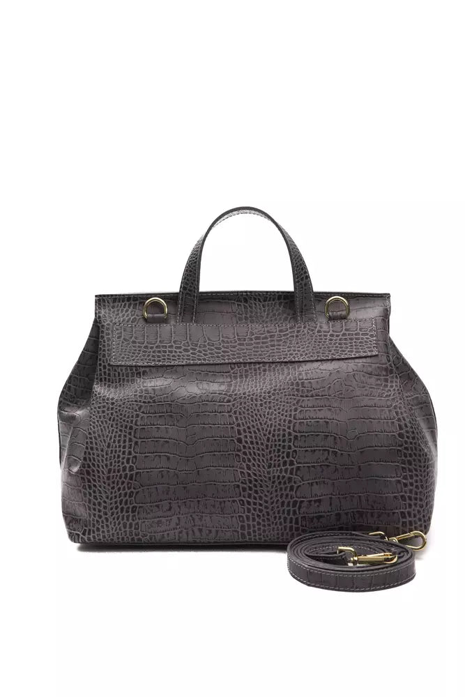 Pompei Donatella Women's Grey Leather Shoulder Bag