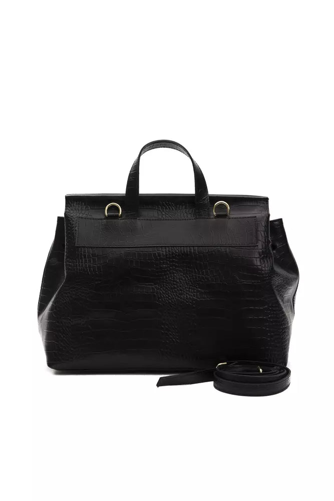 Pompei Donatella Women's Black Leather Shoulder Bag