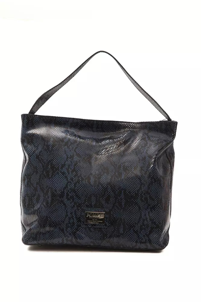 Pompei Donatella Dunkelblaue Damen-Umhängetasche aus Leder