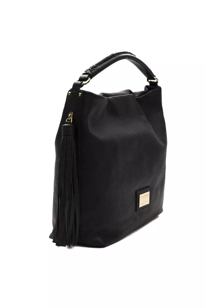 Pompei Donatella Schwarze Clutch aus Rindsleder