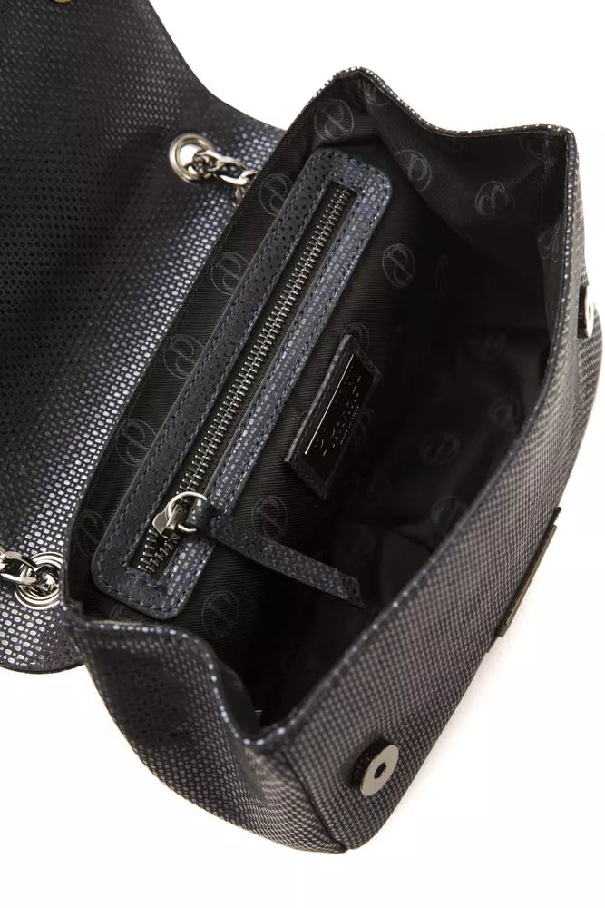 Pompei Donatella Dark Blue Leather Women's Shoulder Bag