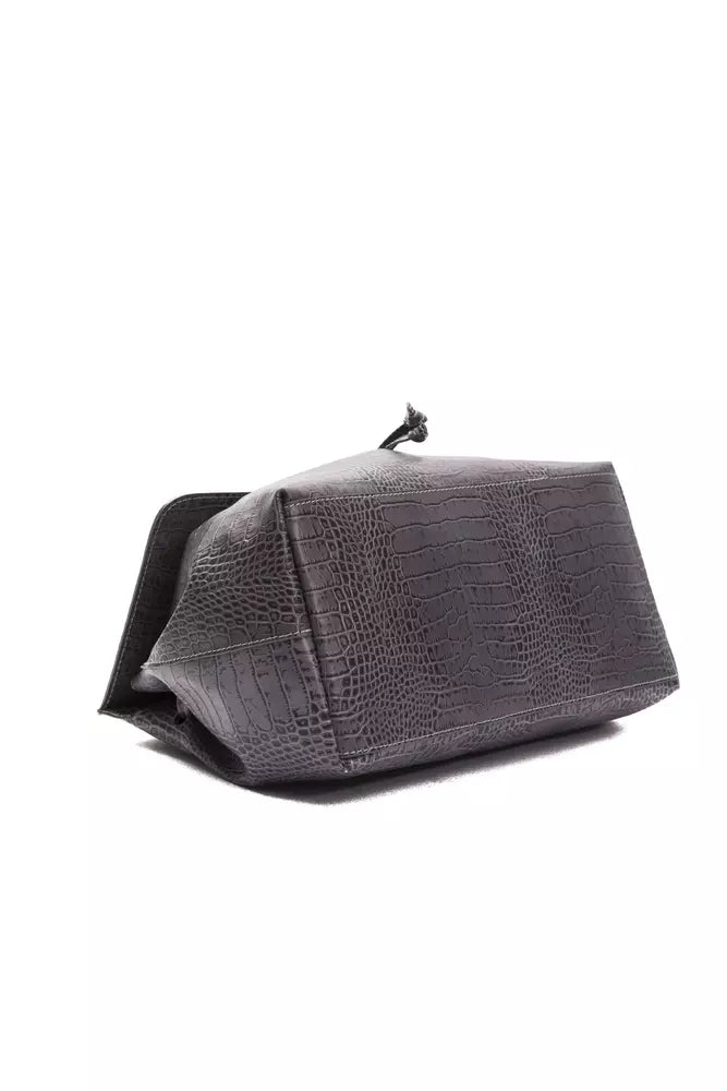 Pompei Donatella Women's Grey Leather Shoulder Bag