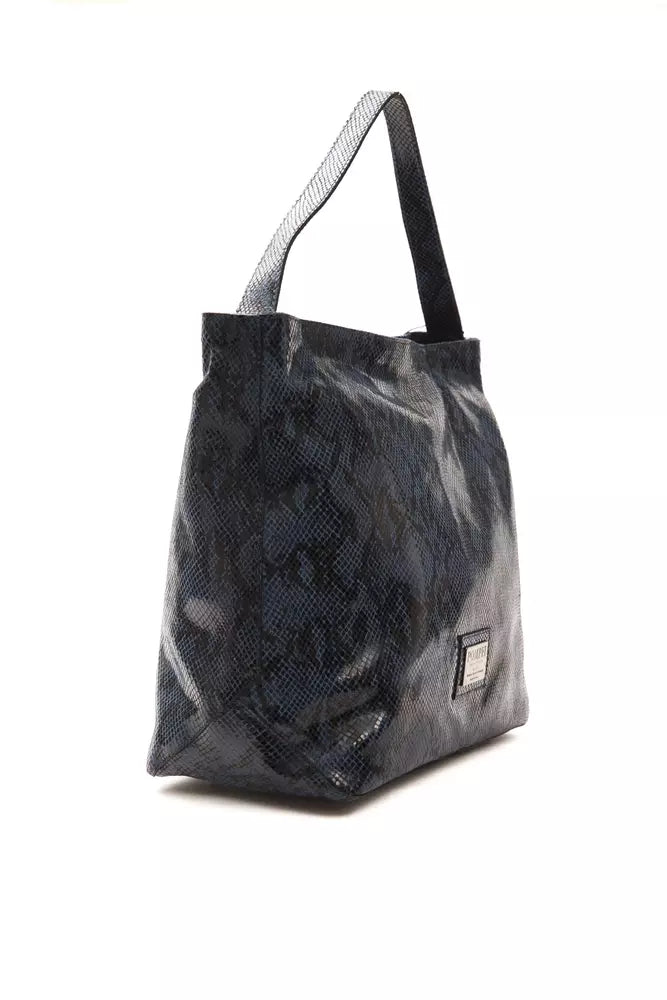 Pompei Donatella Dunkelblaue Damen-Umhängetasche aus Leder