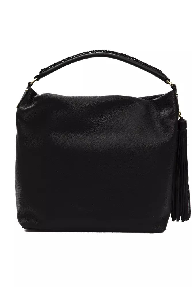 Pompei Donatella Schwarze Clutch aus Rindsleder