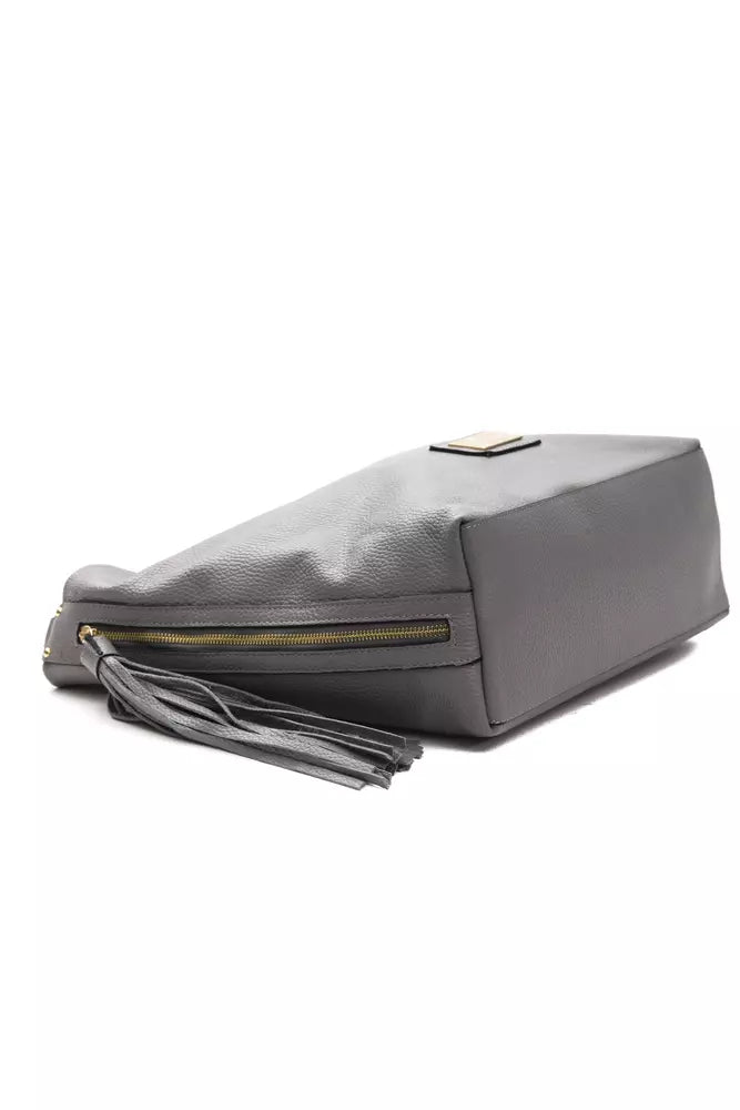 Pompei Donatella Graue Ledertasche für Damen
