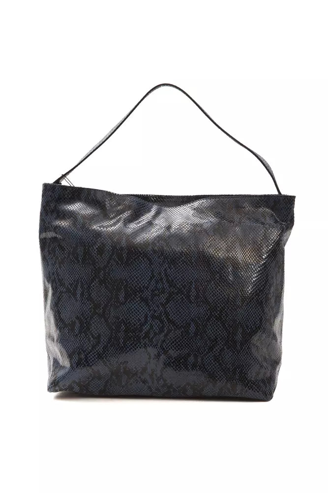 Pompei Donatella Dunkelblaue Damen-Umhängetasche aus Leder