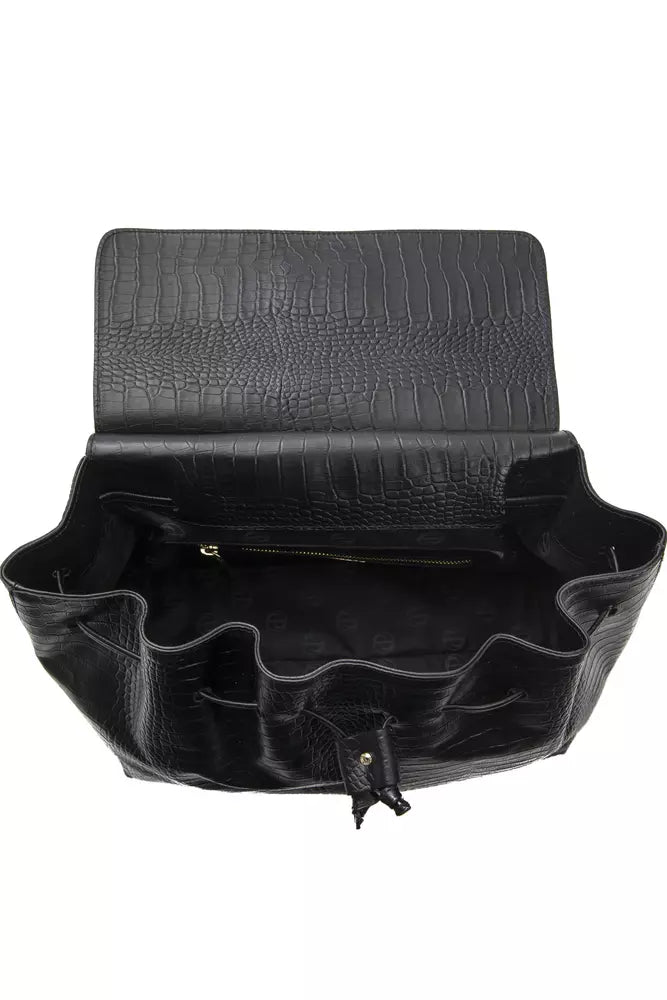 Pompei Donatella Women's Black Leather Shoulder Bag