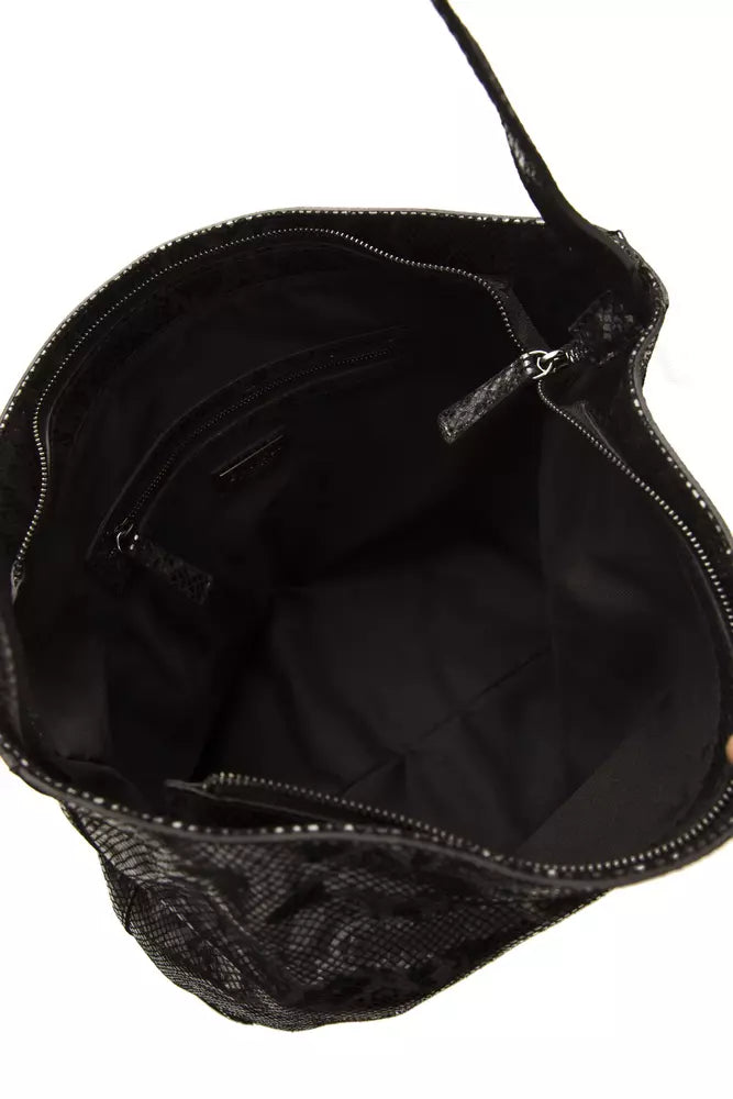 Pompei Donatella Grey-White Women's Leather Shoulder Bag