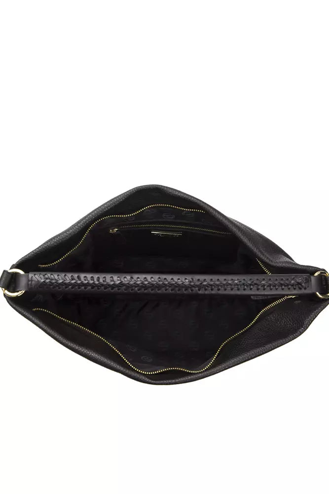 Pompei Donatella Schwarze Clutch aus Rindsleder