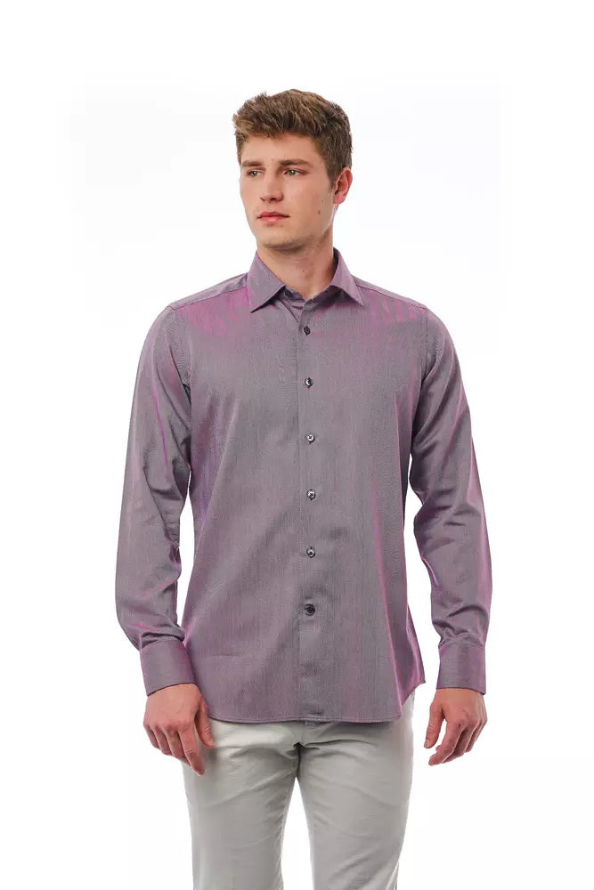 Bagutta Men's Cotton Shirt in Burgundy