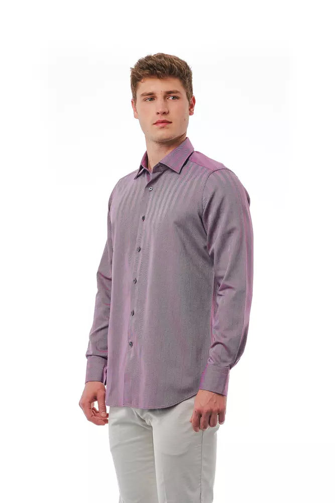 Bagutta Men's Cotton Shirt in Burgundy