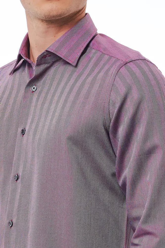 Bagutta Men's Cotton Shirt in Burgundy