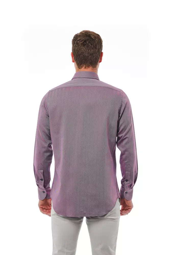 Bagutta Men's Cotton Shirt in Burgundy