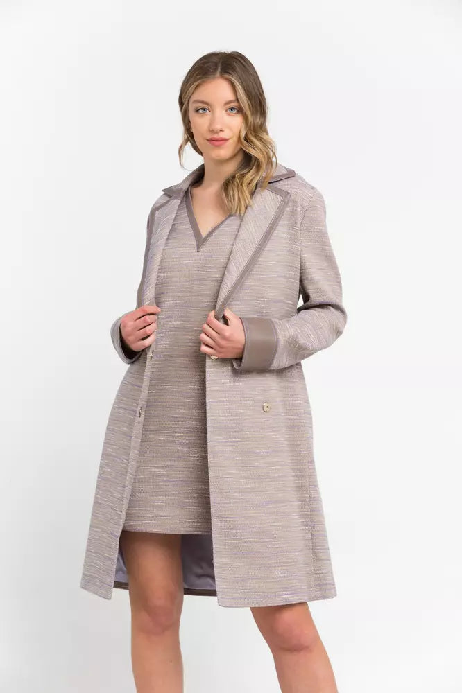 Trussardi Beiger Damenmantel aus Baumwollmischung