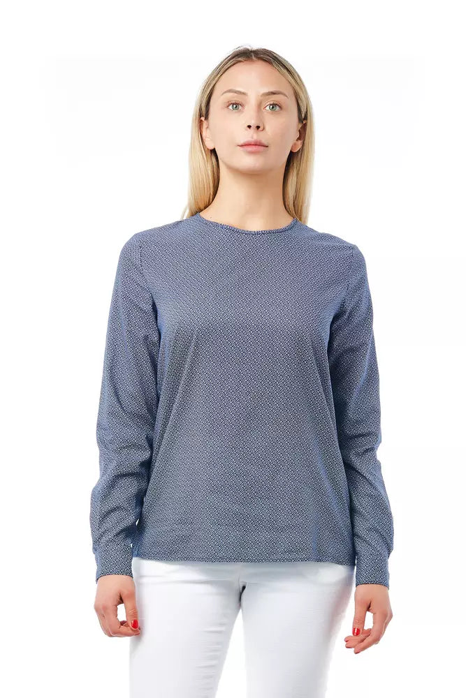 Bagutta Baumwollbluse mit Rundhalsausschnitt