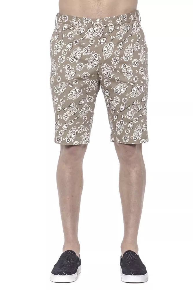 PT Torino Men's Beige Cotton Bermuda Shorts