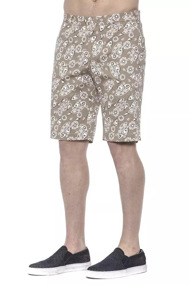 PT Torino Men's Beige Cotton Bermuda Shorts