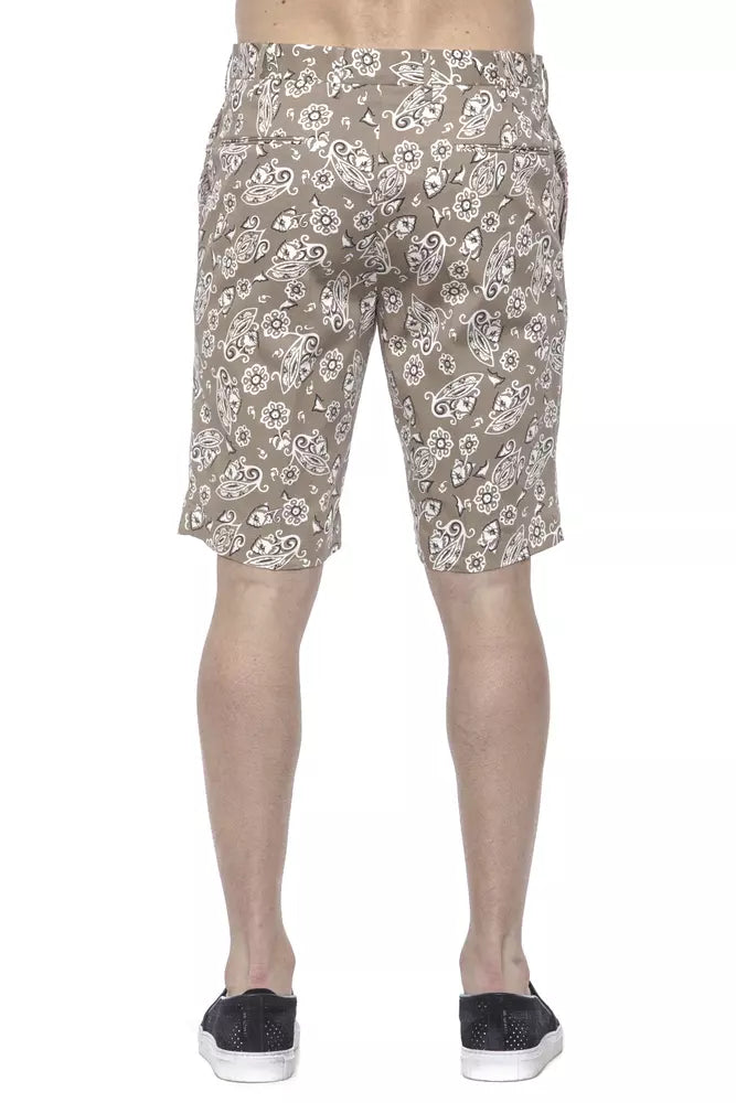 PT Torino Men's Beige Cotton Bermuda Shorts