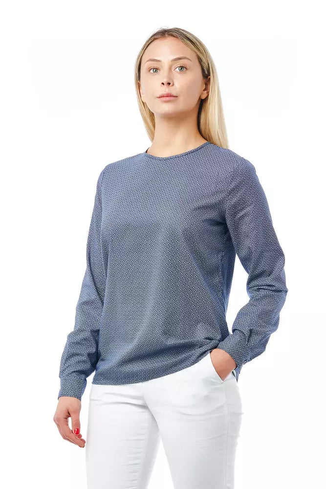 Bagutta Baumwollbluse mit Rundhalsausschnitt