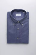 Robert Friedman Herrenhemd aus blauer Baumwolle
