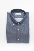 Robert Friedman Herrenhemd aus blauer Baumwolle