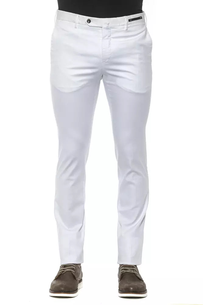PT Torino Weiße Baumwollhose für Herren, Slim Fit