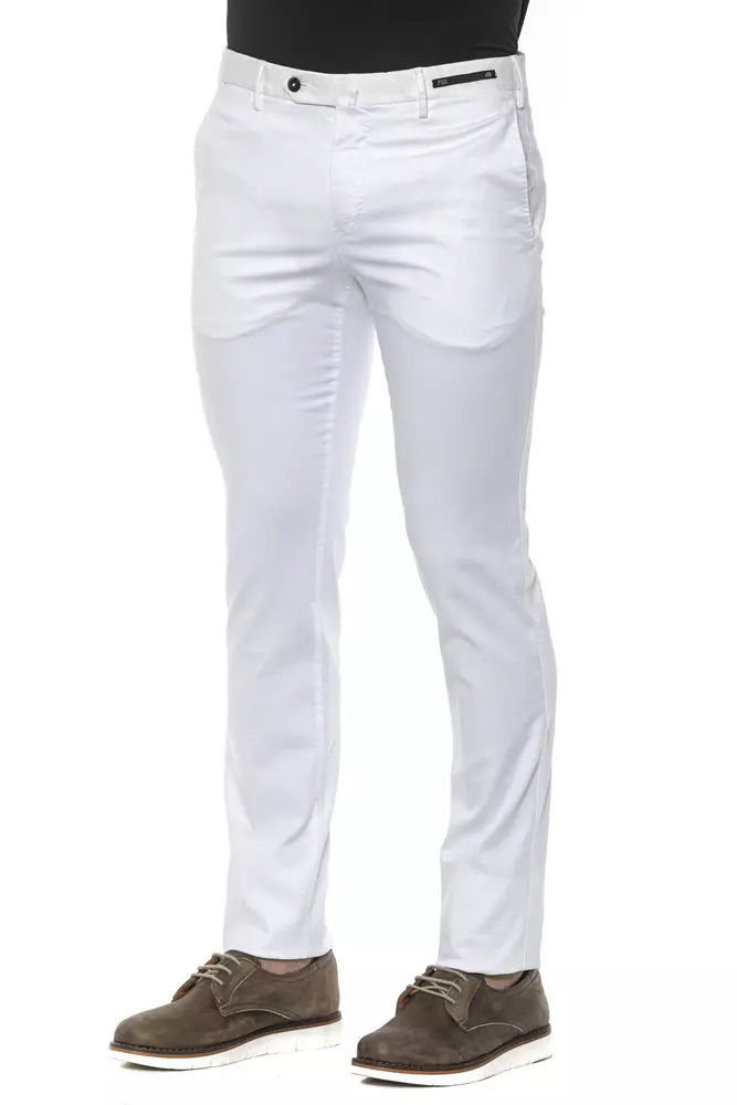 PT Torino Weiße Baumwollhose für Herren, Slim Fit