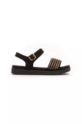 Péché Originel Goldene Textil-Sandalette für Damen