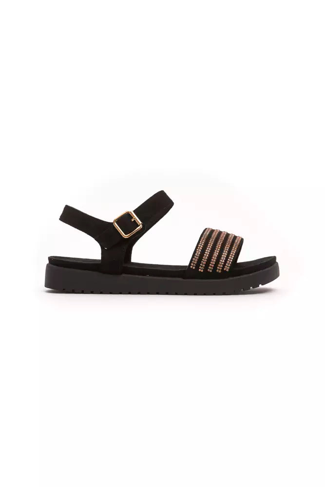 Péché Originel Goldene Textil-Sandalette für Damen