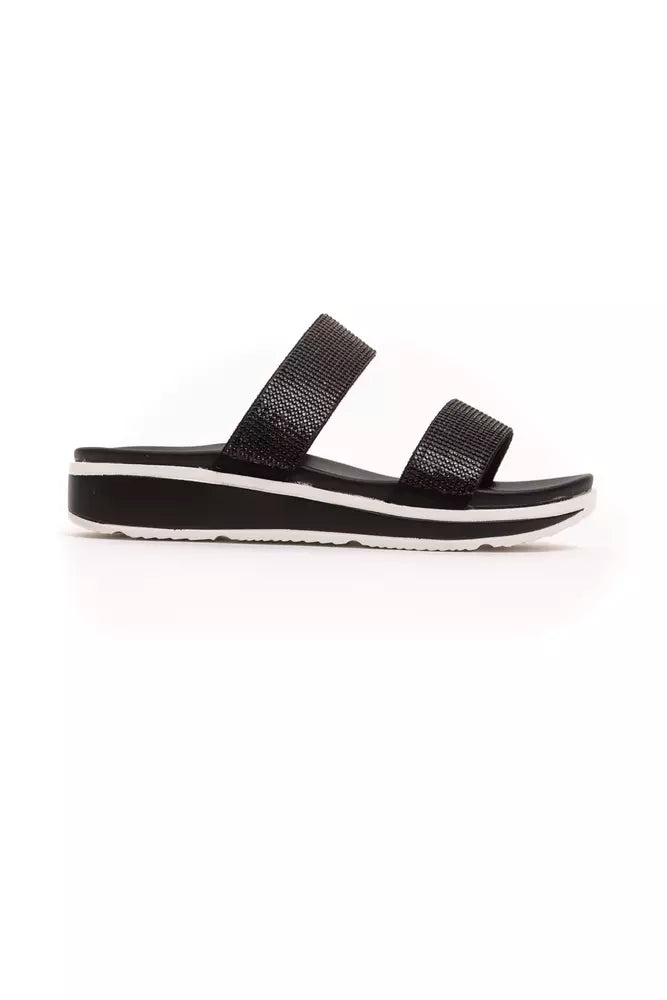 Péché Originel Schwarze Textil-Sandale für Damen