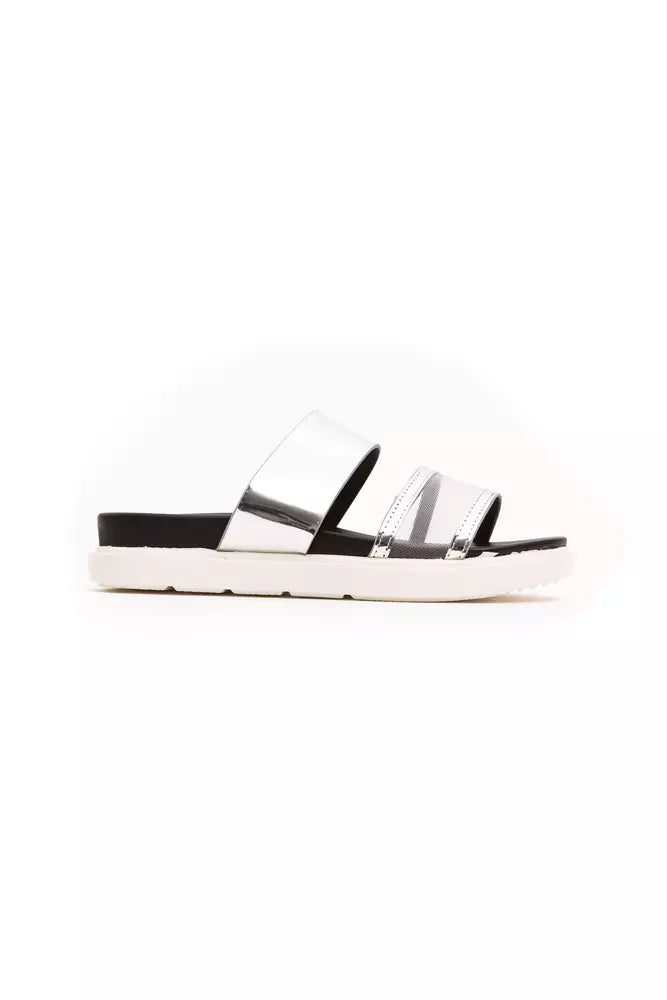 Péché Originel Silberne Polyethylen-Sandalette für Damen