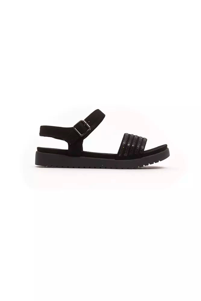 Péché Originel Black Textile Sandals for Women