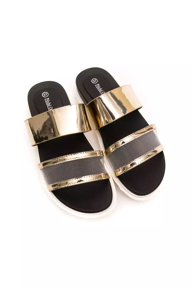 Péché Originel Golden Polyethylene Sandals