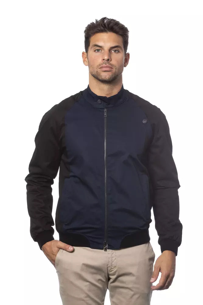 Verri Men's Cotton Bomber Jacket in Blue