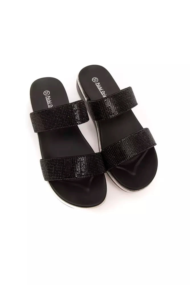 Péché Originel Schwarze Textil-Sandale für Damen