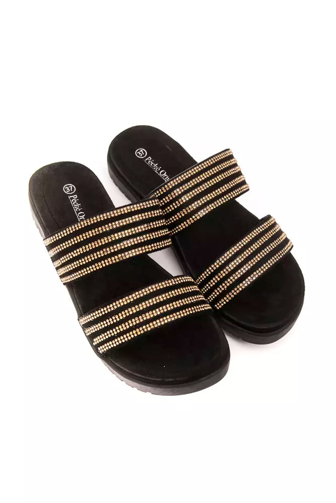 Péché Originel Women's Gold Textile Sandals