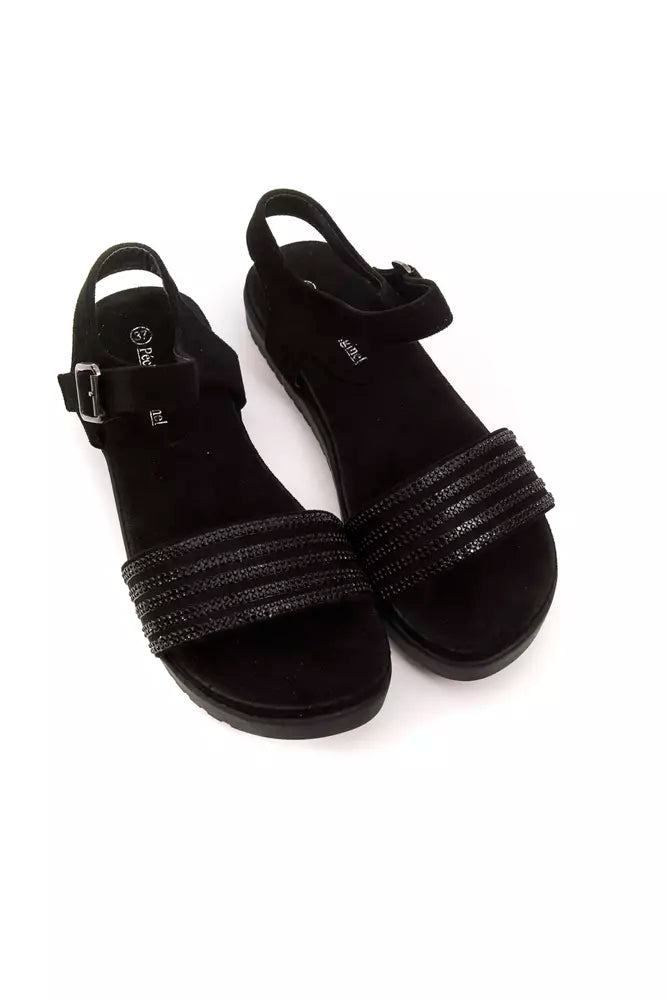Péché Originel Black Textile Sandals for Women