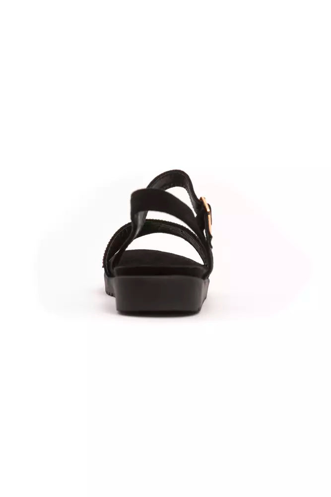 Péché Originel Goldene Textil-Sandalette für Damen
