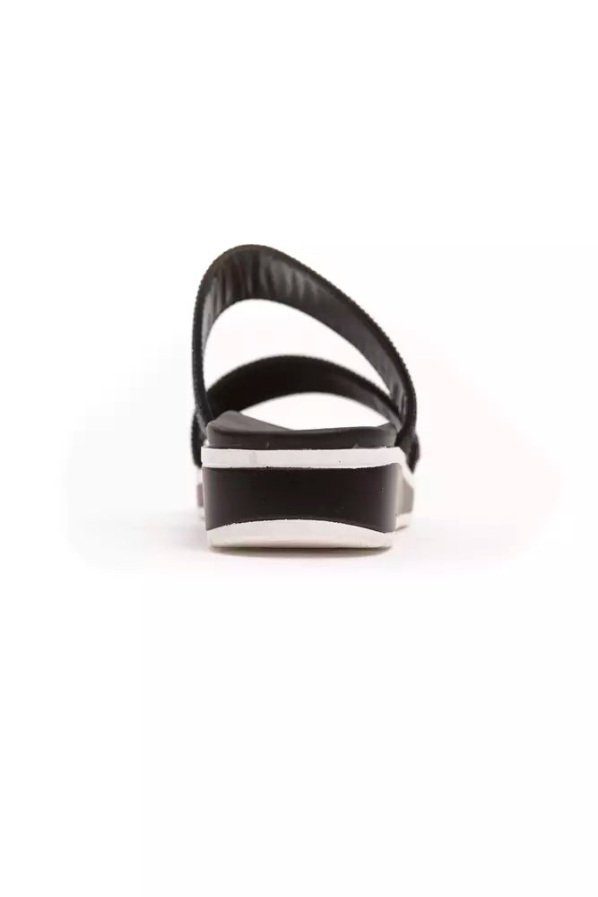 Péché Originel Schwarze Textil-Sandale für Damen
