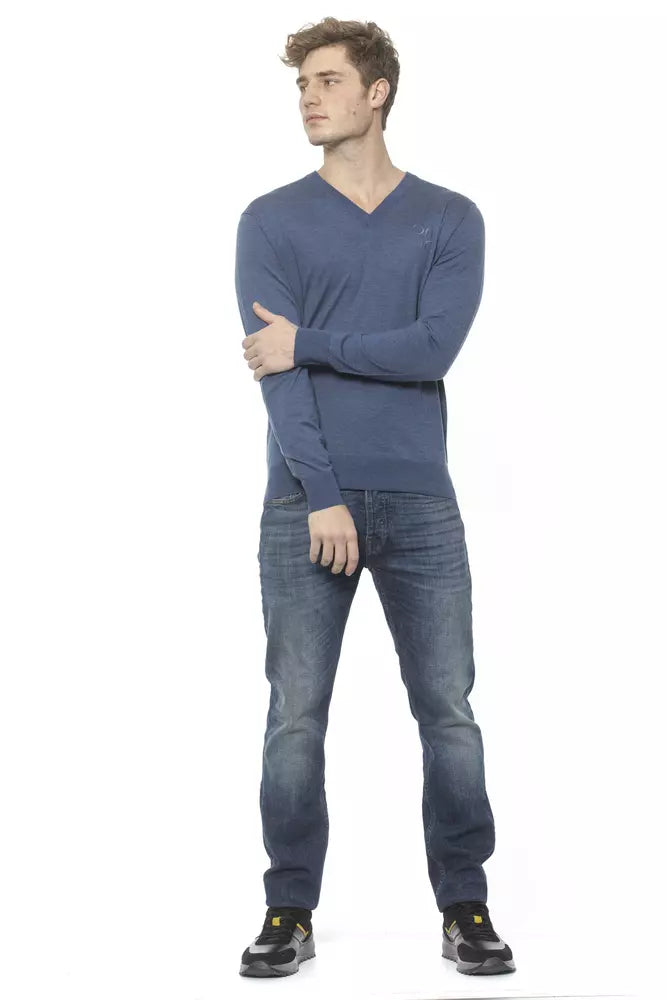 Billionaire Italian Couture Elegant Men's Cashmere V-Neck Sweater