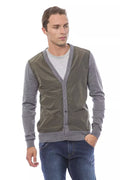 Verri Men's Grey Wool Cardigan