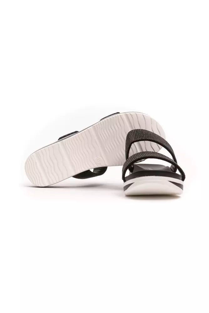 Péché Originel Schwarze Textil-Sandale für Damen