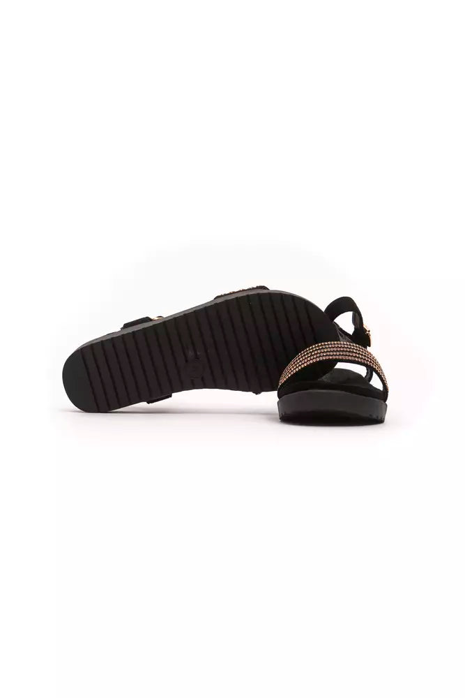 Péché Originel Goldene Textil-Sandalette für Damen