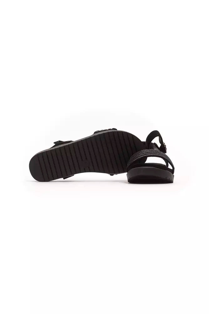 Péché Originel Black Textile Sandals for Women