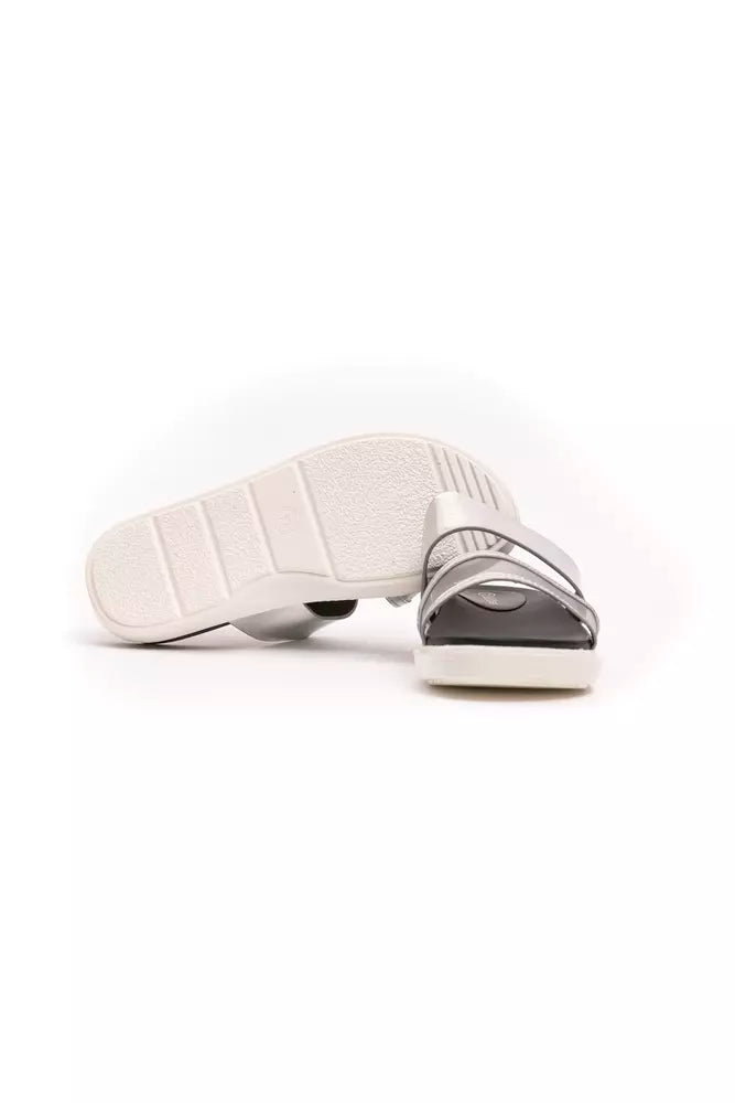 Péché Originel Silberne Polyethylen-Sandalette für Damen
