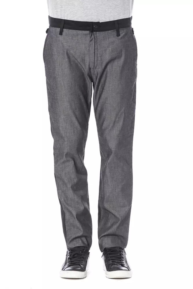 Verri Men's Black Cotton Trousers
