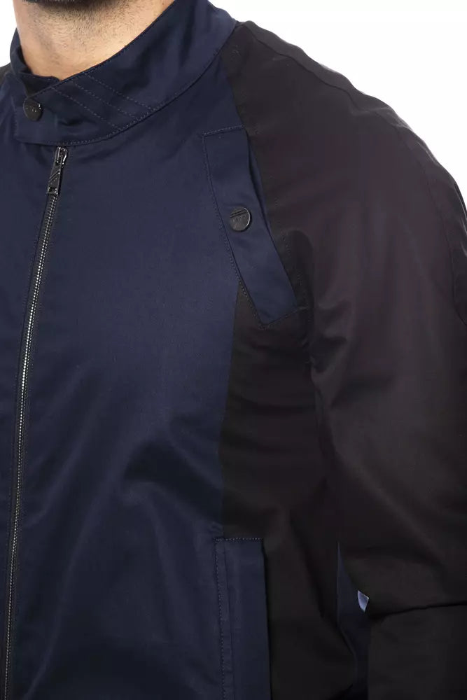 Verri Men's Cotton Bomber Jacket in Blue